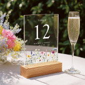 Elegant Wildflower Meadow Acryl Tafelnummer