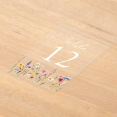 Elegant Wildflower Meadow Acryl Tafelnummer (Laagn)