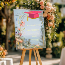 Elegant Wildflower Meadow Afstuderen Welkomstbord