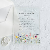 Elegant Wildflower Meadow Baby shower Acryl Uitnodigingen