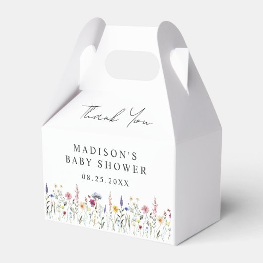 Elegant Wildflower Meadow Baby shower Bedankdoosjes (Voorkant Zijde)