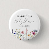 Elegant Wildflower Meadow Baby shower Ronde Button 3,2 Cm (Voorkant)