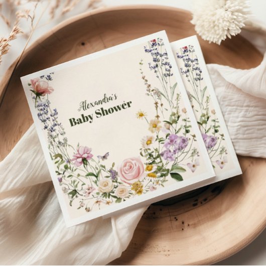 Elegant Wildflower Meadow Baby shower Servet