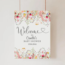 Elegant Wildflower Meadow Baby shower Welcome