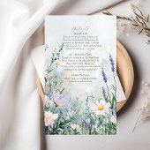 Elegant Wildflower Meadow Blush Pink Wedding Informatiekaartje