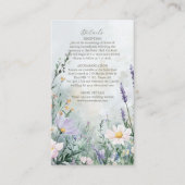 Elegant Wildflower Meadow Blush Pink Wedding Informatiekaartje (Voorkant)