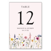 Elegant Wildflower Meadow Blush Pink Wedding Kaart (Voorkant)
