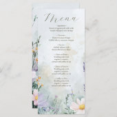 Elegant Wildflower Meadow Blush Pink Wedding Menu (Voorkant / Achterkant)