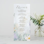 Elegant Wildflower Meadow Blush Pink Wedding Menu (Staand voorkant)