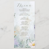 Elegant Wildflower Meadow Blush Pink Wedding Menu (Voorkant)