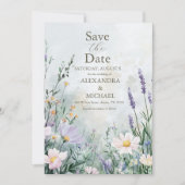 Elegant Wildflower Meadow Blush Pink Wedding Save The Date (Voorkant)