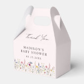 Elegant Wildflower Meadow Blush Roze Baby shower Bedankdoosjes (Achterkant)