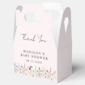 Elegant Wildflower Meadow Blush Roze Baby shower Bedankdoosjes (Geopend)