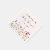 Elegant Wildflower Meadow Blush Roze Baby shower Servet (Hoek)