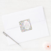 Elegant Wildflower Meadow Blush Roze Baby shower Vierkante Sticker (Envelop)