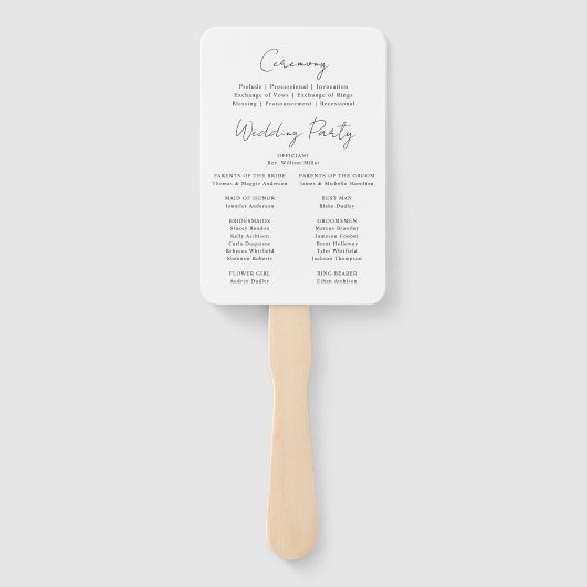 Elegant Wildflower Meadow Bruiloft Programma Handwaaier (Achterkant)