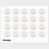 Elegant Wildflower Meadow Cream Baby shower Ronde Sticker (Vel)
