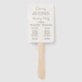 Elegant Wildflower Meadow Cream Trouwprogramma Handwaaier (Achterkant)