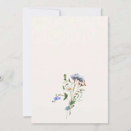 Elegant Wildflower Meadow Cream Wedding Kaart (Achterkant)
