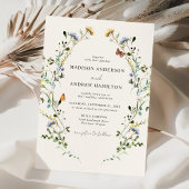 Elegant Wildflower Meadow Cream Wedding Kaart