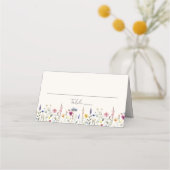 Elegant Wildflower Meadow Cream Wedding Plaatskaartje (Voorkant)