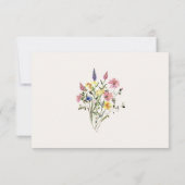 Elegant Wildflower Meadow Cream Wedding RSVP Kaartje (Achterkant)