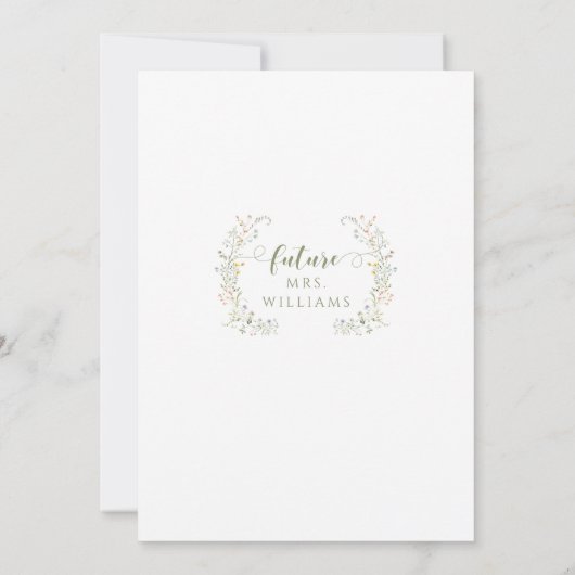 Elegant Wildflower Meadow Flower Vrijgezellenfeest Kaart (Achterkant)