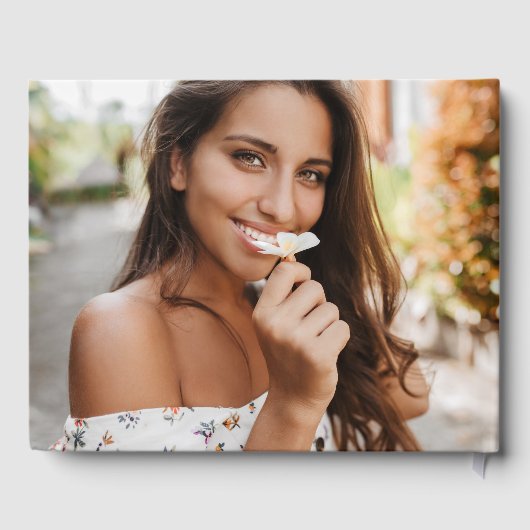 Elegant Wildflower Meadow Foto Afstudeerfeest Gastenboek (Achterkant)