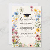 Elegant Wildflower Meadow Garden Afstuderen Aankondiging (Voorkant)