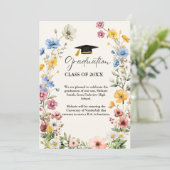 Elegant Wildflower Meadow Garden Afstuderen Aankondiging (Staand voorkant)