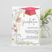 Elegant Wildflower Meadow Garden Afstuderen Aankondiging (Staand voorkant)