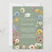 Elegant Wildflower Meadow Garden Afstuderen Announ Aankondiging (Voorkant)