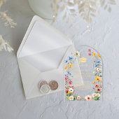 Elegant Wildflower Meadow Garden Twin Afstuderen Acryl Uitnodigingen