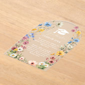 Elegant Wildflower Meadow Garden Twin Afstuderen Acryl Uitnodigingen (Laagn)