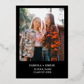 Elegant Wildflower Meadow Garden Twin Afstuderen Folie Uitnodiging (Achterkant)