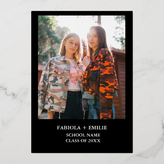 Elegant Wildflower Meadow Garden Twin Afstuderen Folie Uitnodiging (Achterkant)