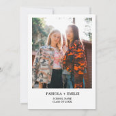 Elegant Wildflower Meadow Garden Twin Afstuderen Kaart (Achterkant)