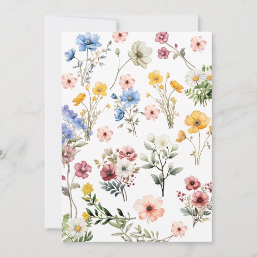 Elegant Wildflower Meadow Garden Twin Afstuderen Kaart (Achterkant)