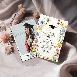 Elegant Wildflower Meadow Garden Twin Afstuderen Kaart