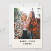 Elegant Wildflower Meadow Garden Twin Afstuderen Kaart (Achterkant)