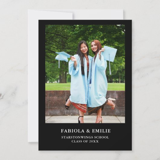 Elegant Wildflower Meadow Garden Twin Afstuderen Kaart (Achterkant)