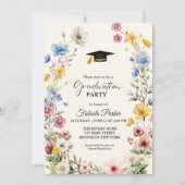 Elegant Wildflower Meadow Garden Twin Afstuderen Kaart (Voorkant)