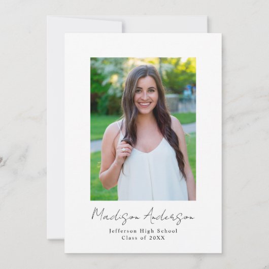 Elegant Wildflower Meadow Graduation Party Kaart (Achterkant)