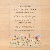 Elegant Wildflower Meadow Vrijgezellenfeest Acryl Uitnodigingen (Voorkant)