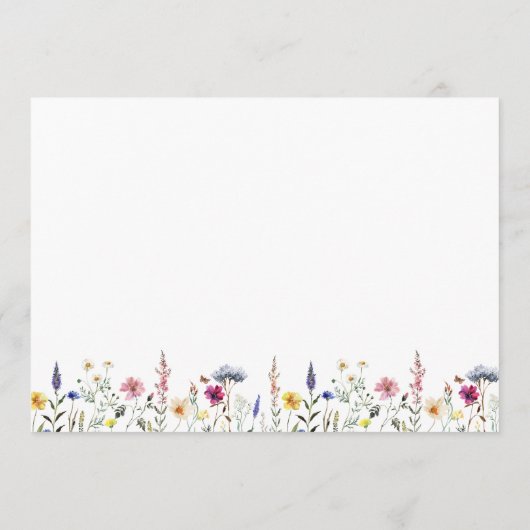 Elegant Wildflower Meadow Vrijgezellenfeest Advieskaart (Achterkant)