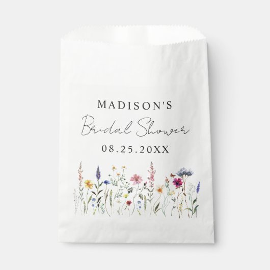 Elegant Wildflower Meadow Vrijgezellenfeest Bedankzakje (Voorkant)