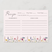 Elegant Wildflower Meadow Vrijgezellenfeest Recept Informatiekaartje (Voorkant)