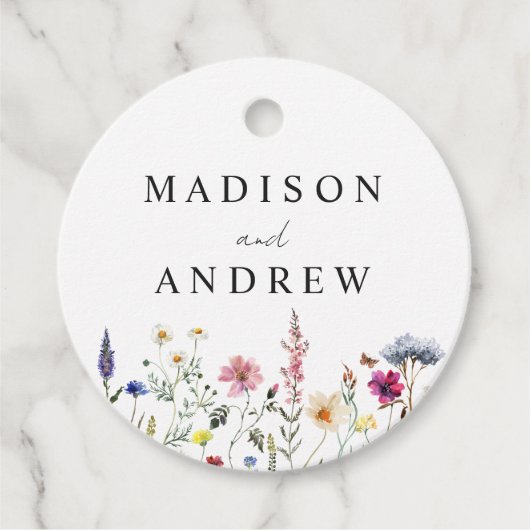 Elegant Wildflower Meadow Wedding Bedankjes Labels (Voorkant)