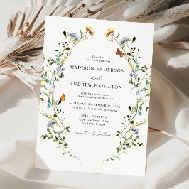 Elegant Wildflower Meadow Wedding Kaart