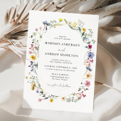 Elegant Wildflower Meadow Wedding Kaart
